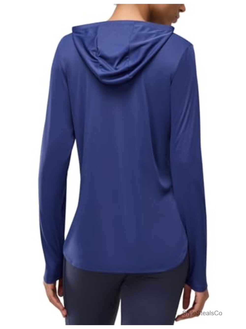 Women's UPF 50+ Long Sleeve Rash Guard Hoodie with Thumbholes, Lightweight SPF
